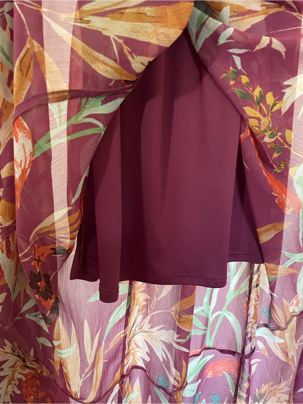 Express Red Floral Romantic Off-Shoulder Maxi Dress - Picture 11 of 14